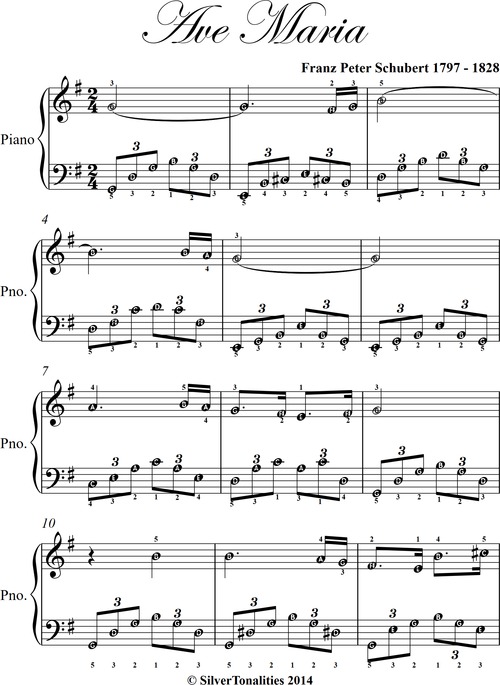 Product picture Ave Maria Easy Elementary Piano Sheet Music