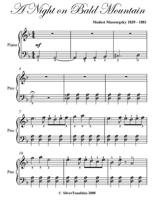 Product picture A Night on Bald Mountain Easy Piano Sheet Music