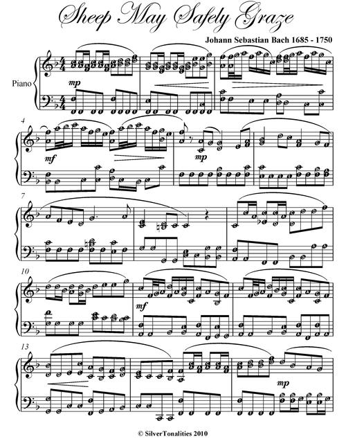 Product picture Sheep May Safely Graze Easy Intermediate Piano Sheet Music