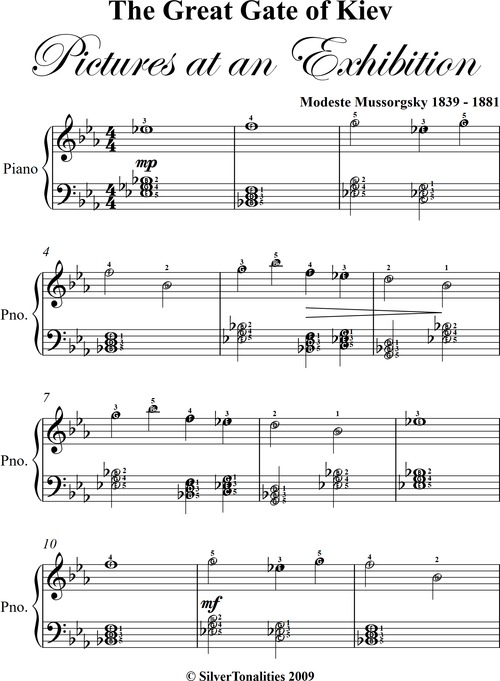 Product picture Great Gate of Kiev Easy Elementary Piano Sheet Music
