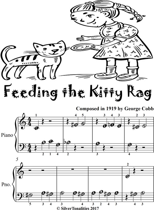 Product picture Feeding the Kitty Rag Beginner Piano Sheet Music