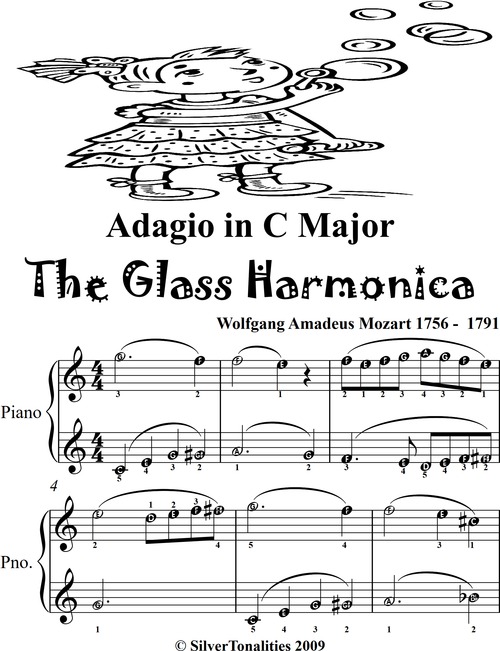 Product picture Adagio in C Major Glass Harmonica Easy Piano Sheet Music