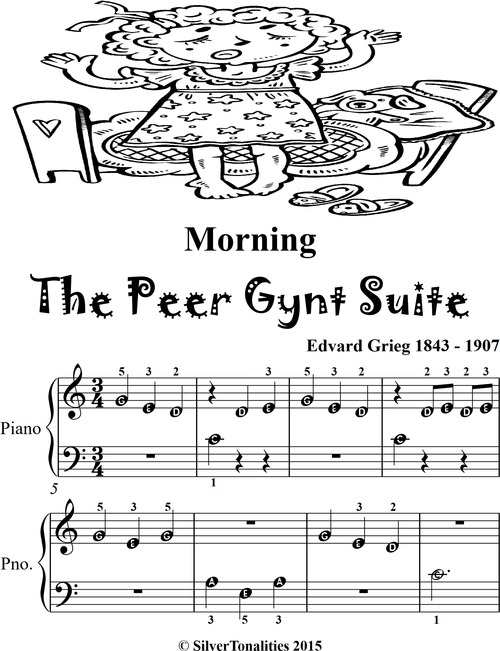Product picture Morning the Peer Gynt Suite Beginner Piano Sheet Music Tadpo