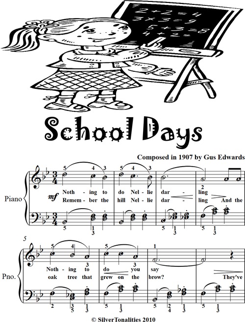 Product picture  School Days Easy Elementary Piano Sheet Musi