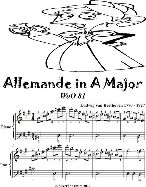 Product picture Allemande In A Major Wo081 Easiest Piano Sheet Music