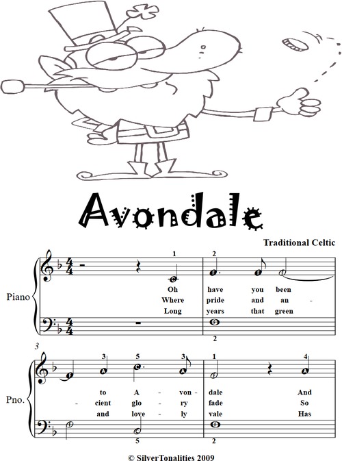 Product picture Avondale Easy Piano Sheet Music Tadpole Edition